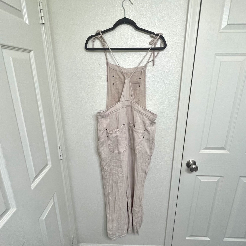 Free People Natural Sights Overalls Linen Cotton Blend Size XS - Picture 5 of 11